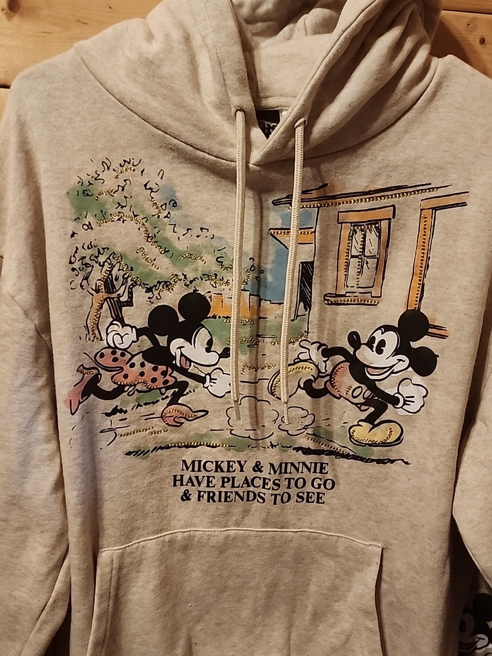 Disney Mickey Mouse Hoodie Size Medium Womens Cotton Blend - Picture 2 of 6